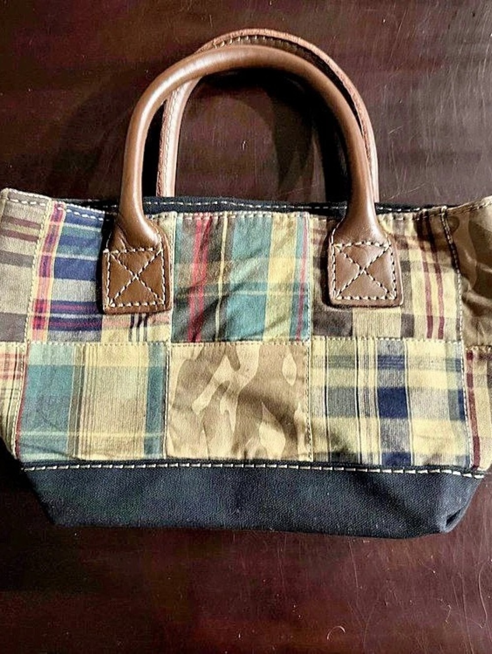 L.L.Bean Patchwork Plaid Tote & boat in Multi